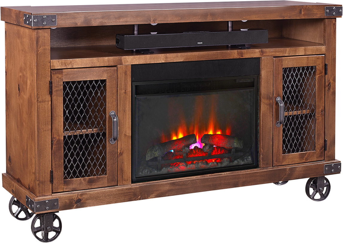 Industrial 62" Fireplace Console
