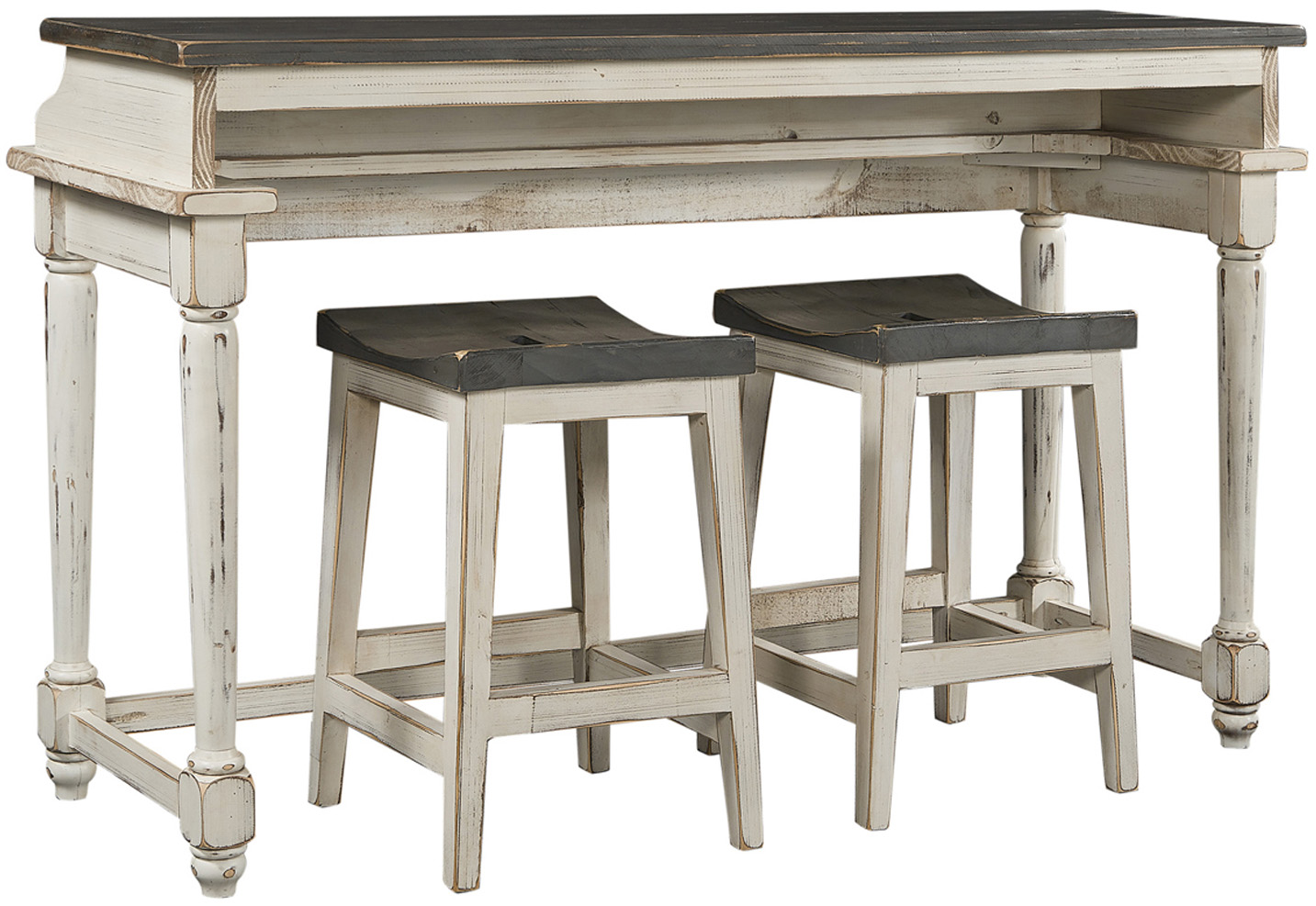 Hinsdale Console Bar Table w/ Two Stools