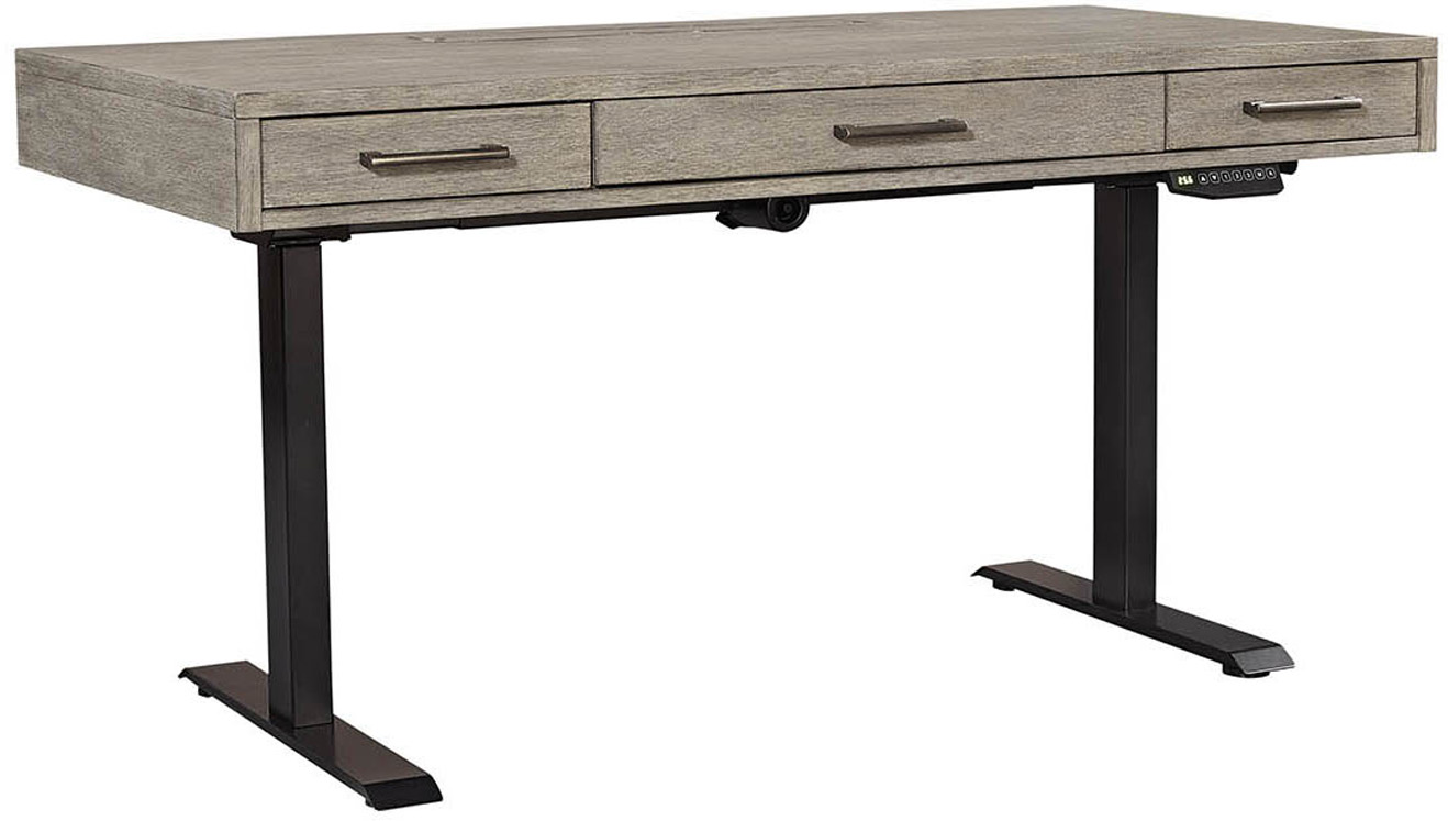 Platinum Lift Top Desk and Base in the Gray Linen finish