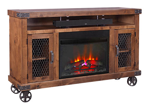 aspenhome DN1901-FRT - Industrial 62" Highboy Fireplace Console DN