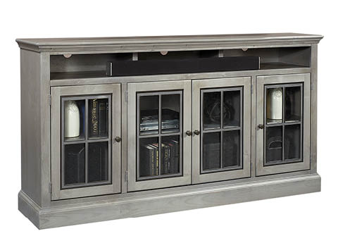 aspenhome DR1255-GRY - Churchill 73" Highboy Console w/ 4 Doors DR