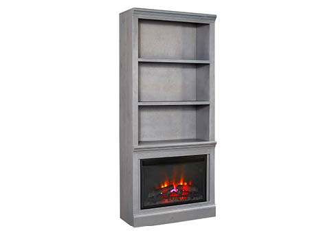 aspenhome DR3472F12-GRY - Churchill 74" Fireplace Display Case DR
