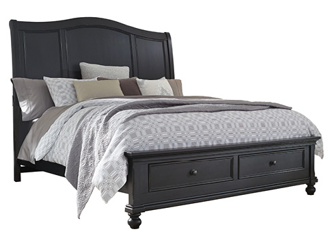 aspenhome Sleigh Bed - Rubbed Black