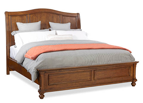 aspenhome Sleigh Bed - Whiskey Brown