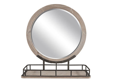 aspenhome I349-464-WST - Foundry Round Mirror w/ Metal Base I349