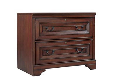 aspenhome Lateral File Cabinet - Brown Burgundy