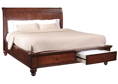 aspenhome Sleigh Bed - Brown Cherry