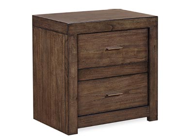 aspenhome IML-450-BRN - Modern Loft 2 Drawer Nightstand w/ power IML