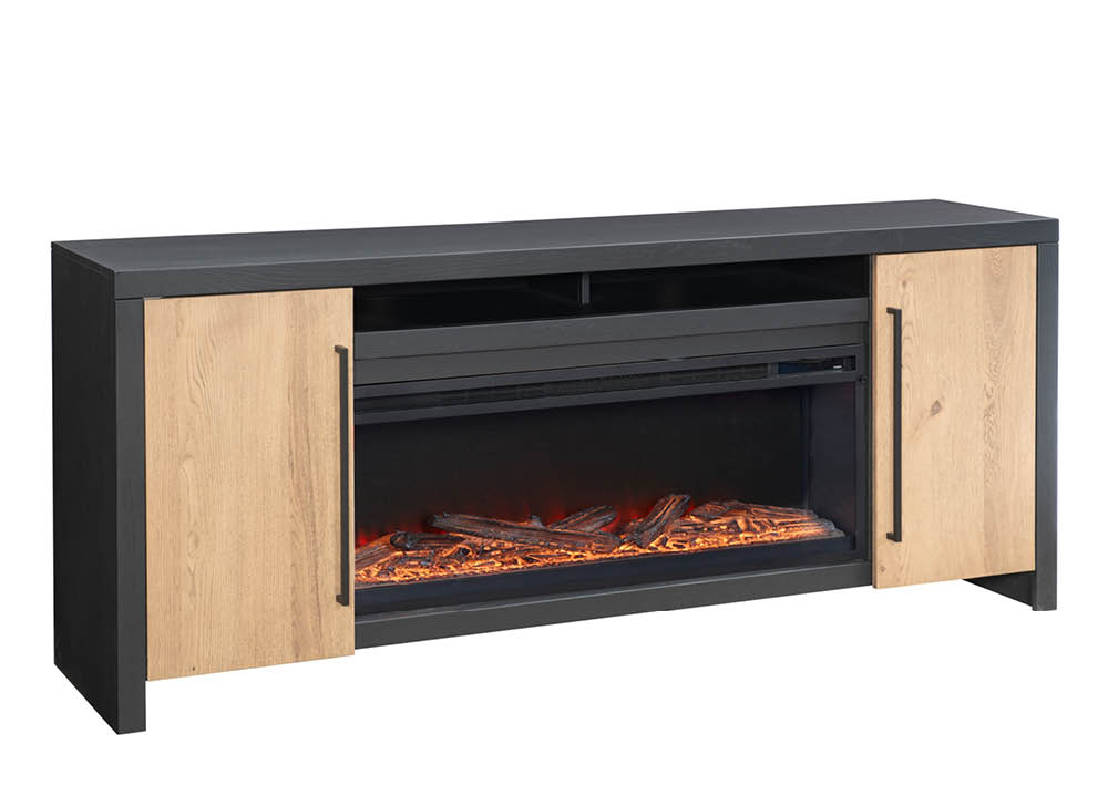 aspenhome KEE1950SST-BLK - Edison 77" Fireplace Console KEE