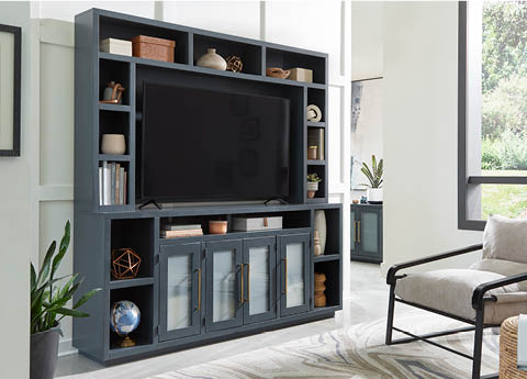 aspenhome MAA1260H-BLK - Perry 84" Console & Hutch MAA