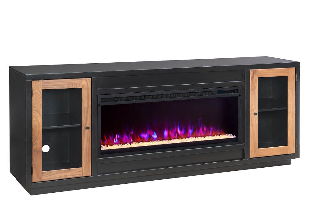 aspenhome MSS1960NWT-BLK - Chelsea 82" Fireplace Console w/ 42" Insert MSS