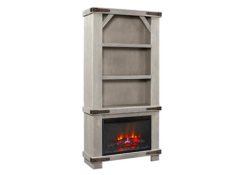 aspenhome WMO3472F12-LGH - Sawyer 74" Fireplace Display Case WDO